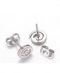 Pendientes Espiral Con Brillante de Acero Bizantino