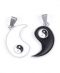 Doble Colgante de Acero Bizantino de alta calidad, Yin Yang Blanco y Negro