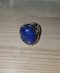 Anillo Abierto Ajustable Acero Bizantino de Lapislázuli